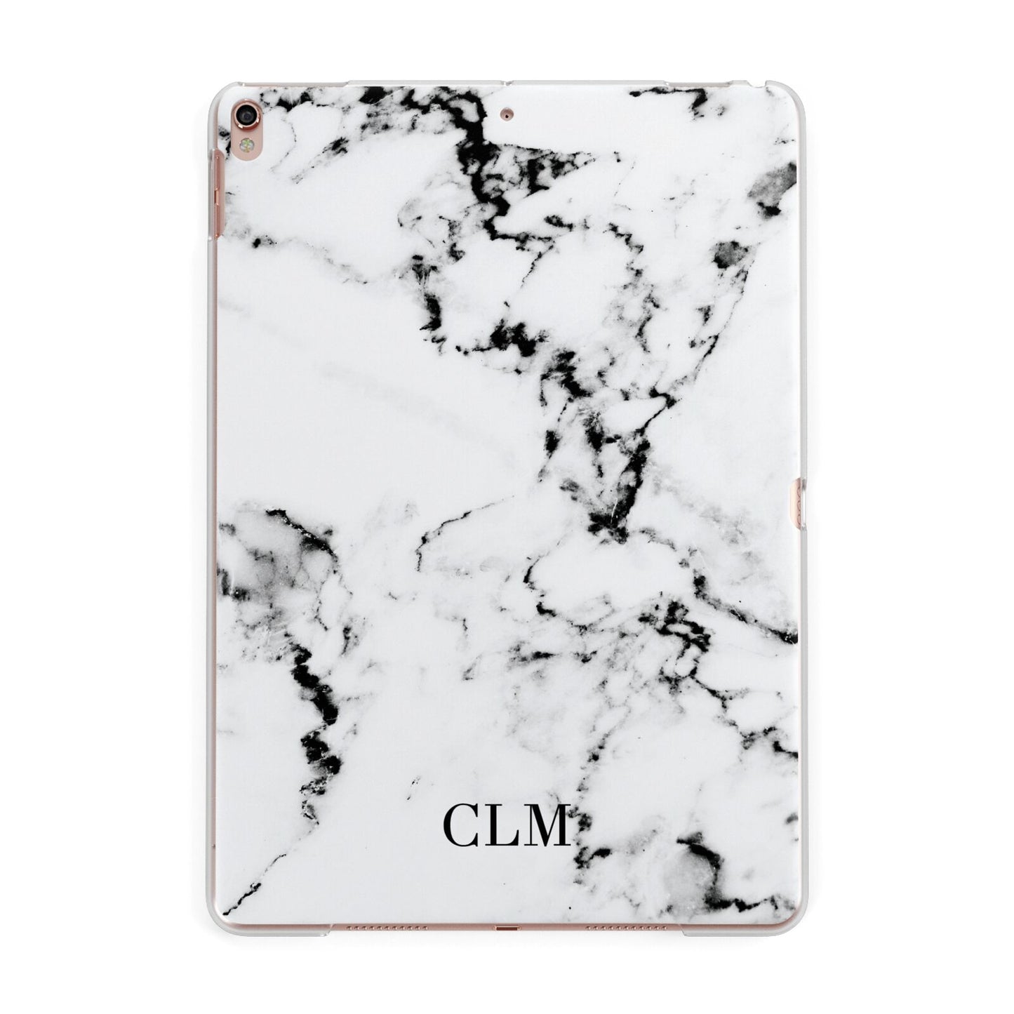 Marble Small Initials Personalised Apple iPad Rose Gold Case