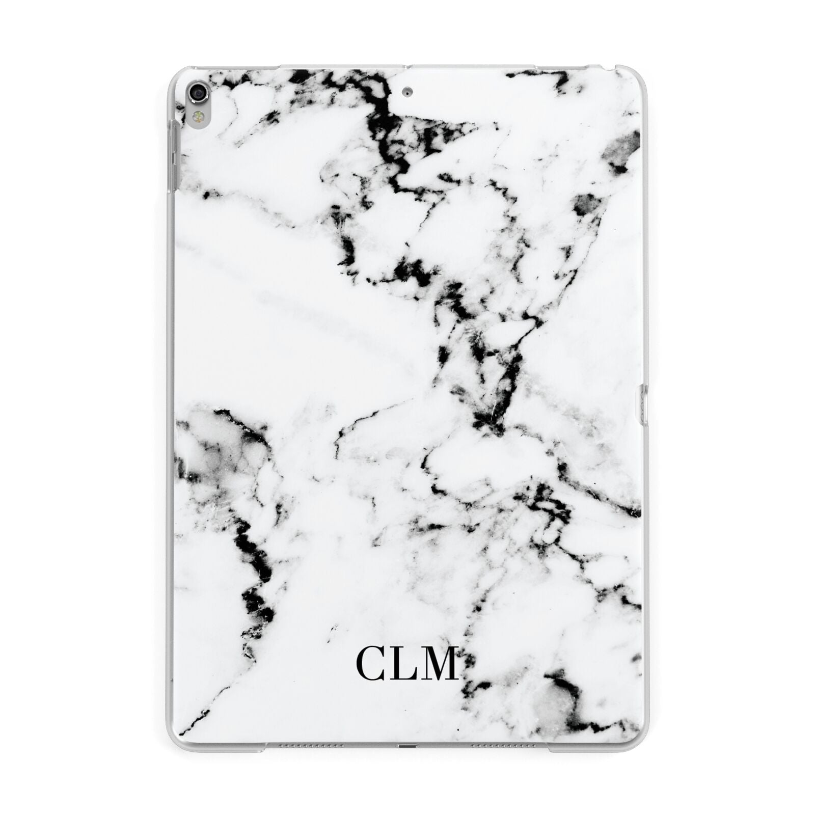 Marble Small Initials Personalised Apple iPad Silver Case