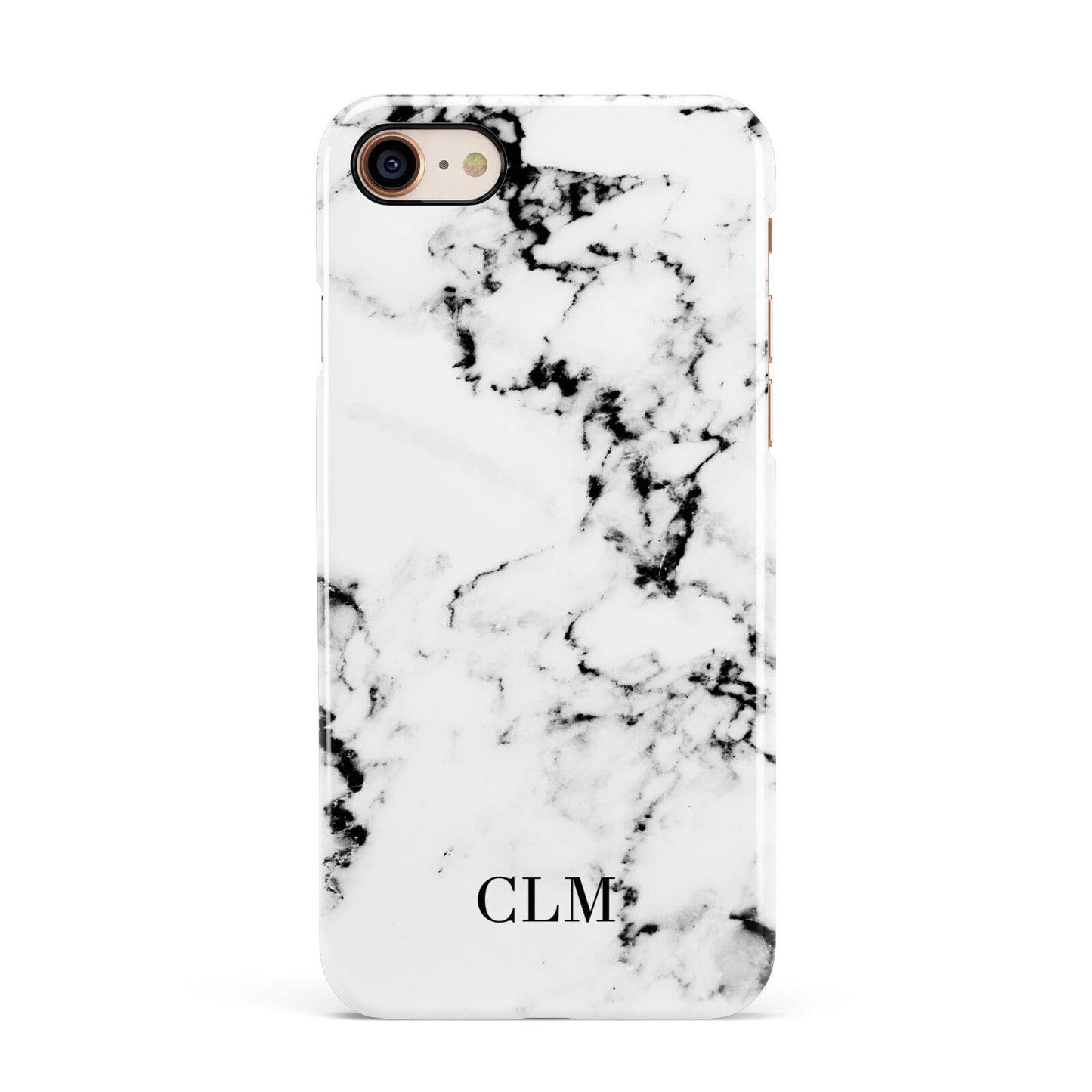 Marble Small Initials Personalised Apple iPhone 7 8 3D Snap Case