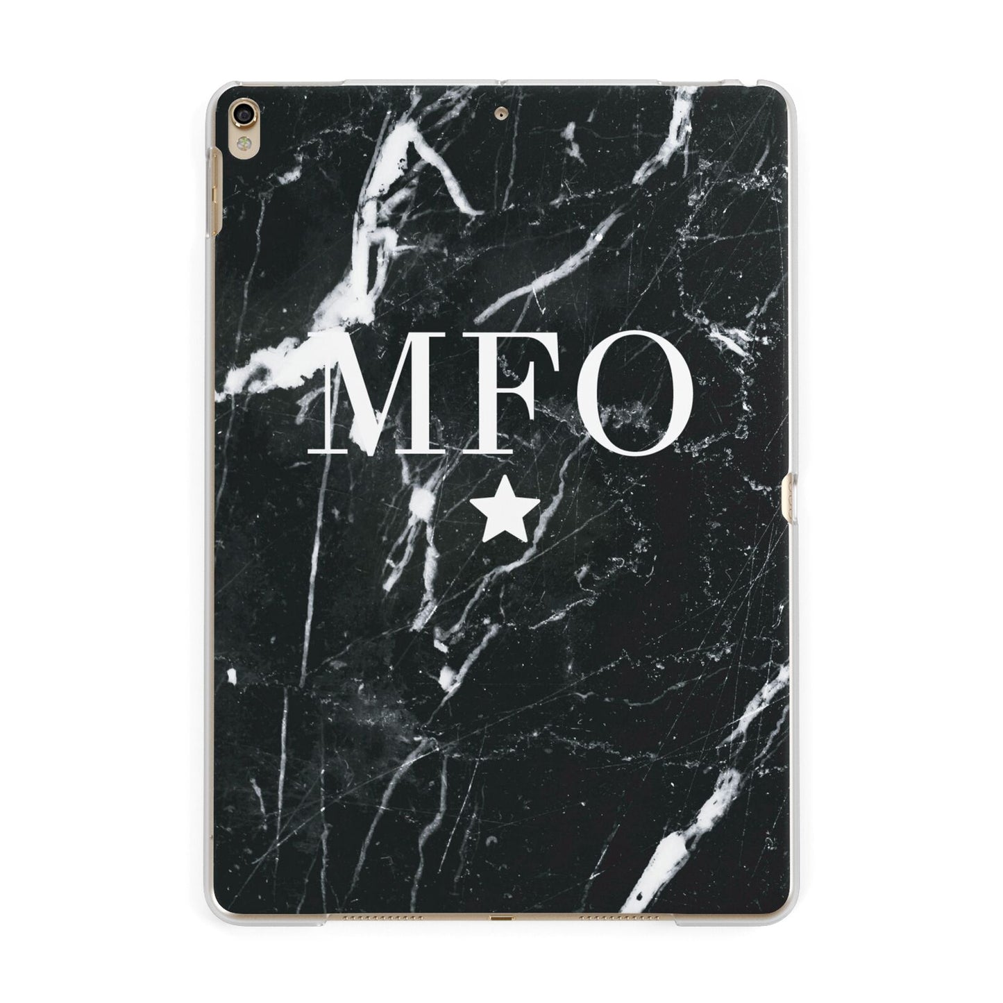 Marble Star Initials Personalised Apple iPad Gold Case