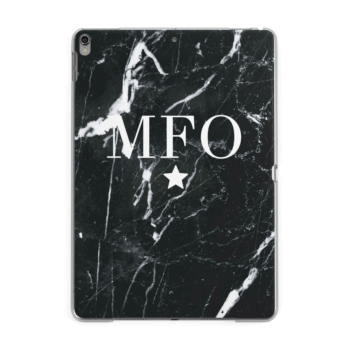 Marble Star Initials Personalised Apple iPad Grey Case