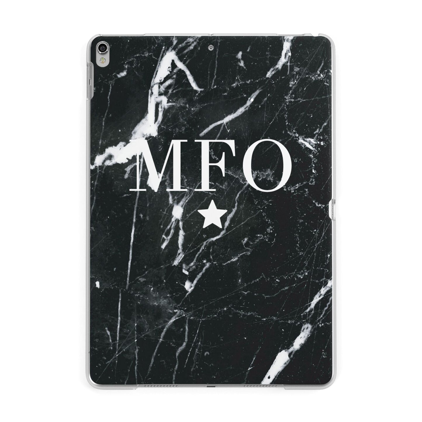 Marble Star Initials Personalised Apple iPad Silver Case