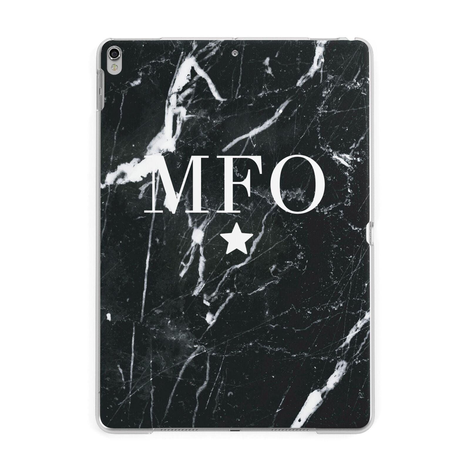 Marble Star Initials Personalised Apple iPad Silver Case