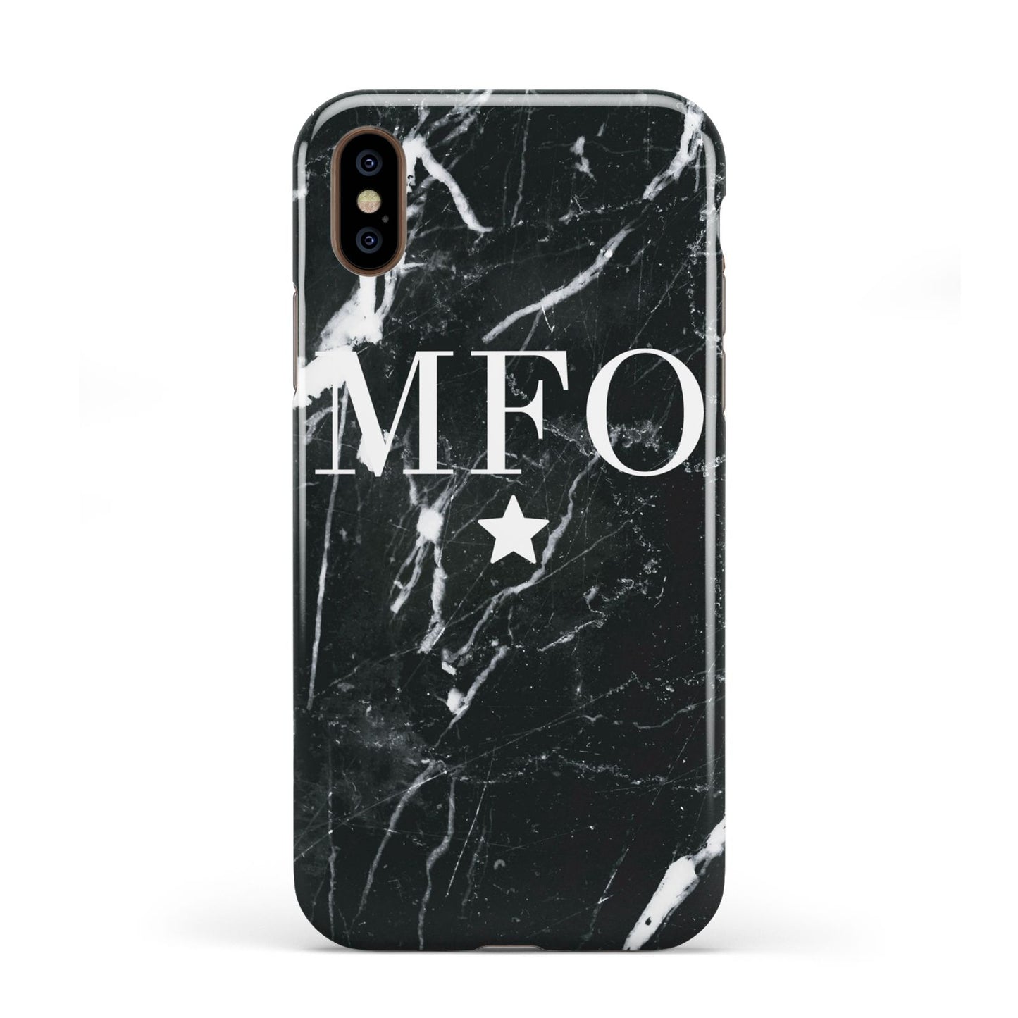 Marble Star Initials Personalised Apple iPhone XS 3D Tough