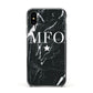 Marble Star Initials Personalised Apple iPhone Xs Impact Case Black Edge on Black Phone