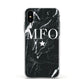 Marble Star Initials Personalised Apple iPhone Xs Impact Case White Edge on Black Phone