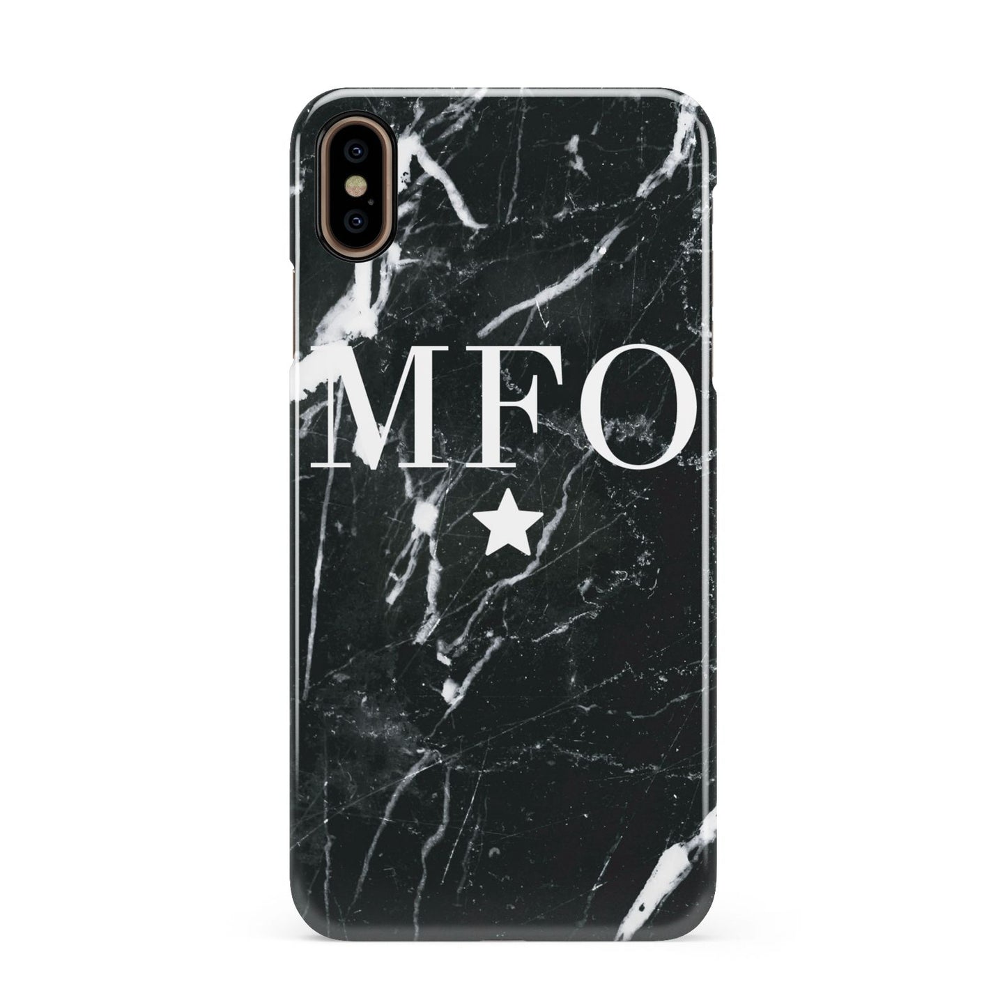 Marble Star Initials Personalised Apple iPhone Xs Max 3D Snap Case