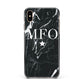 Marble Star Initials Personalised Apple iPhone Xs Max Impact Case Black Edge on Gold Phone
