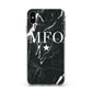 Marble Star Initials Personalised Apple iPhone Xs Max Impact Case White Edge on Silver Phone