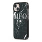 Marble Star Initials Personalised iPhone 13 Black Impact Case Side Angle on Silver phone