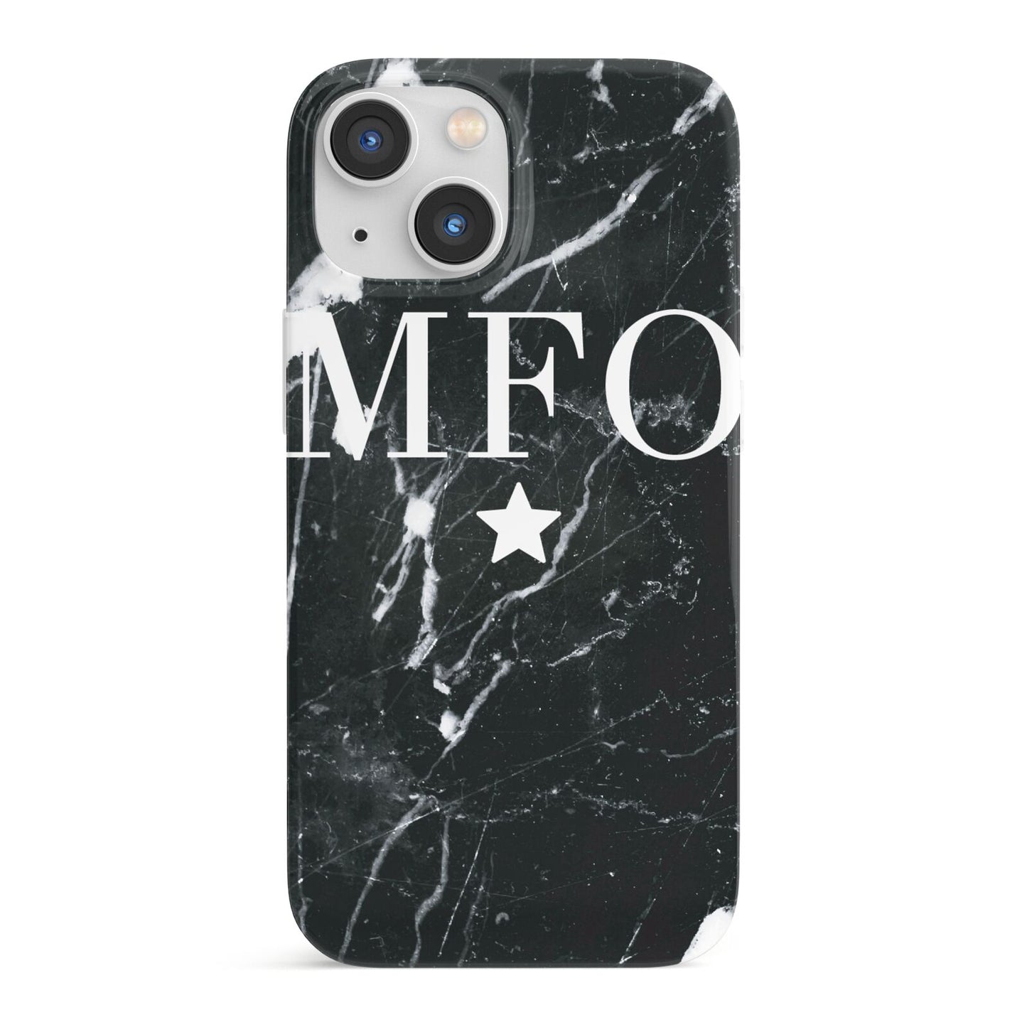 Marble Star Initials Personalised iPhone 13 Mini Full Wrap 3D Snap Case