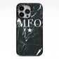 Marble Star Initials Personalised iPhone 13 Pro Black Impact Case on Silver phone