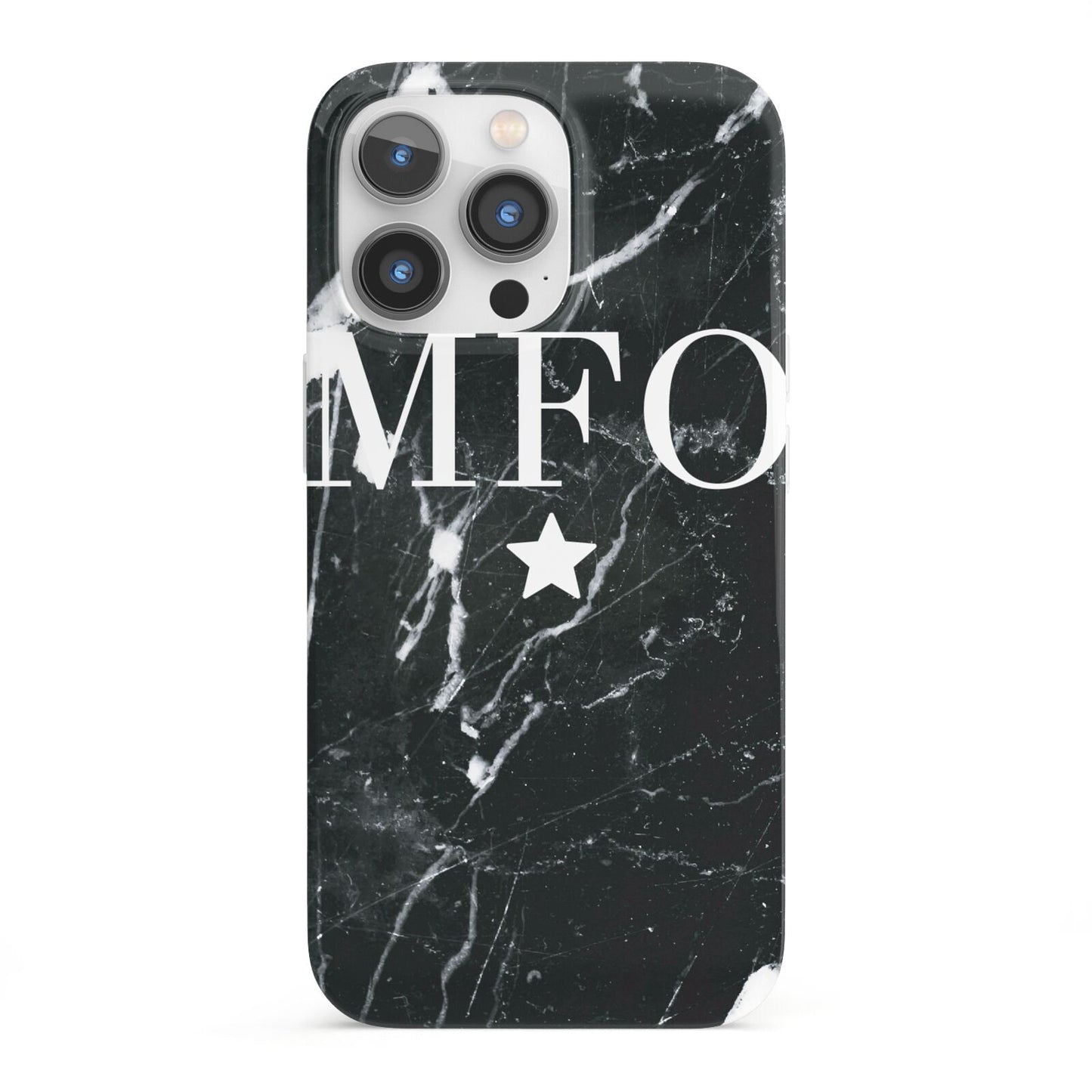 Marble Star Initials Personalised iPhone 13 Pro Full Wrap 3D Snap Case