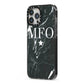 Marble Star Initials Personalised iPhone 13 Pro Max Black Impact Case Side Angle on Silver phone
