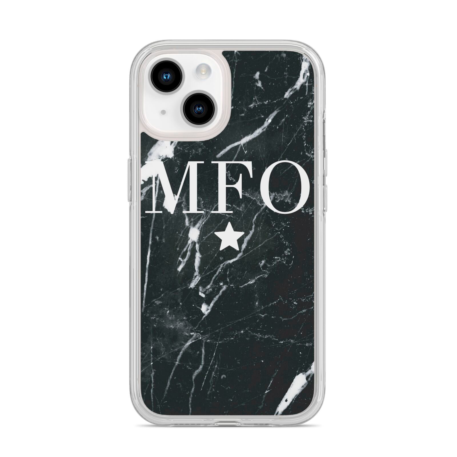 Marble Star Initials Personalised iPhone 14 Clear Tough Case Starlight