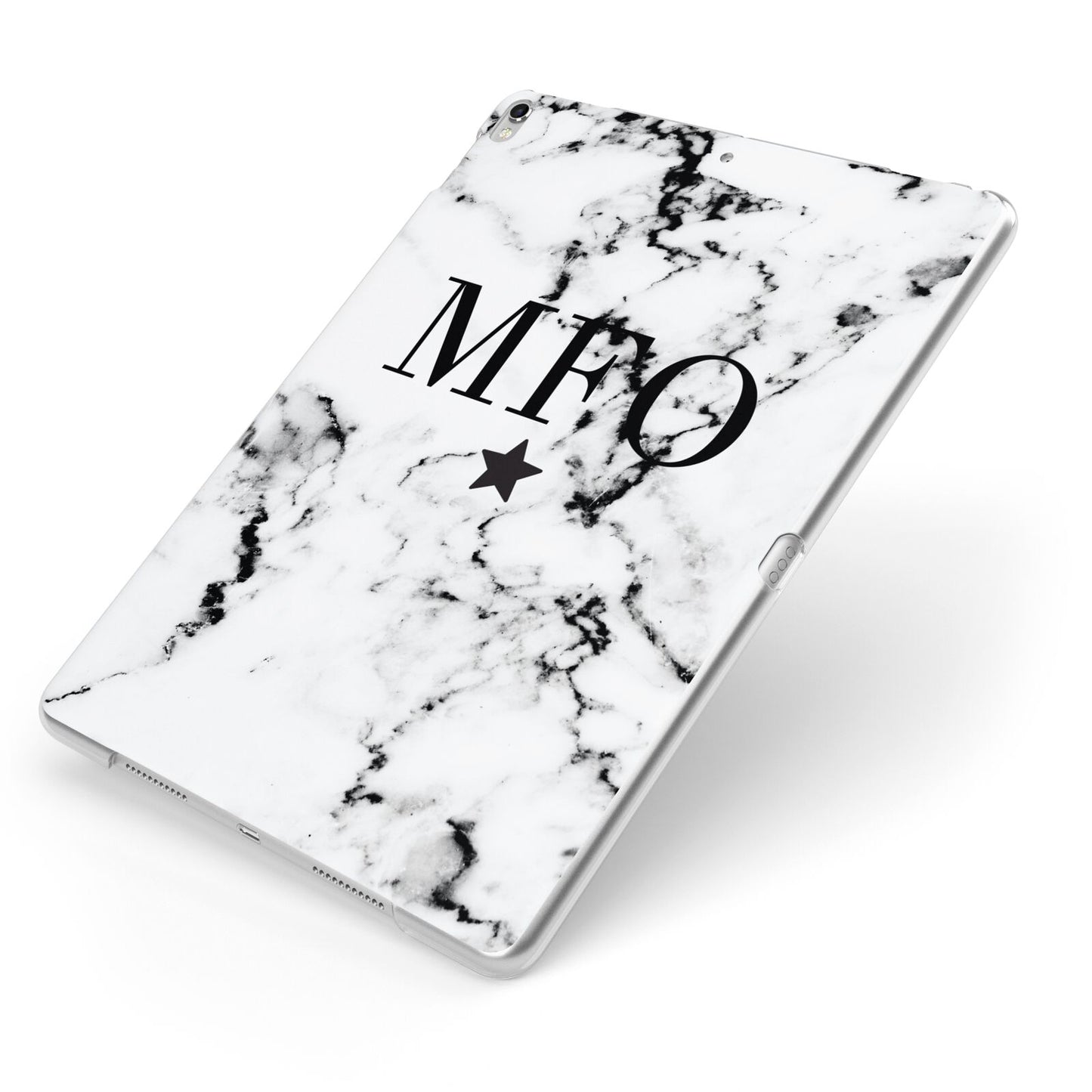 Marble Star Personalised Initials Apple iPad Case on Silver iPad Side View