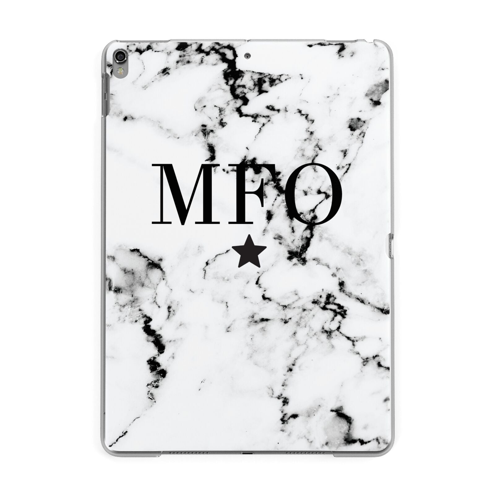 Marble Star Personalised Initials Apple iPad Grey Case