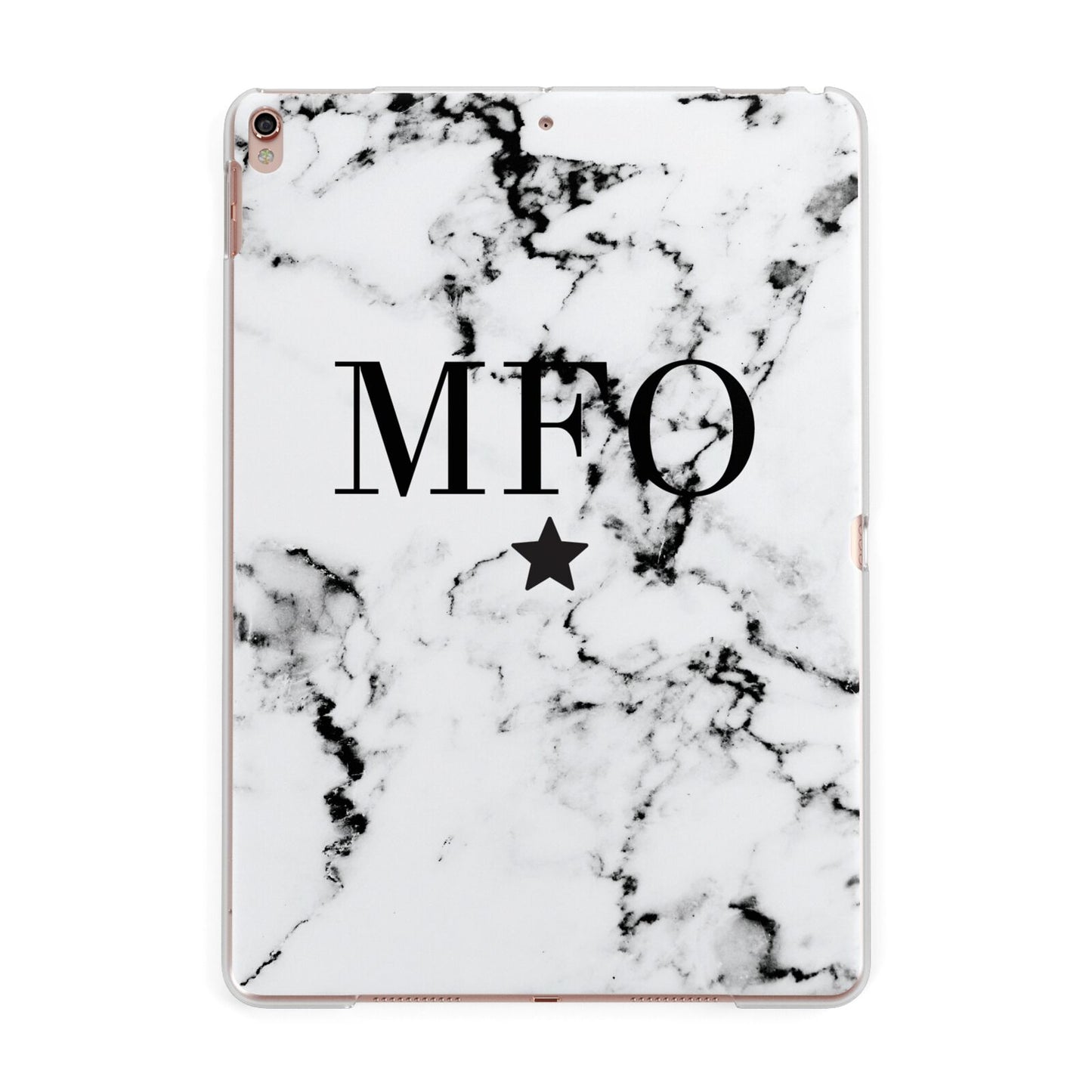 Marble Star Personalised Initials Apple iPad Rose Gold Case