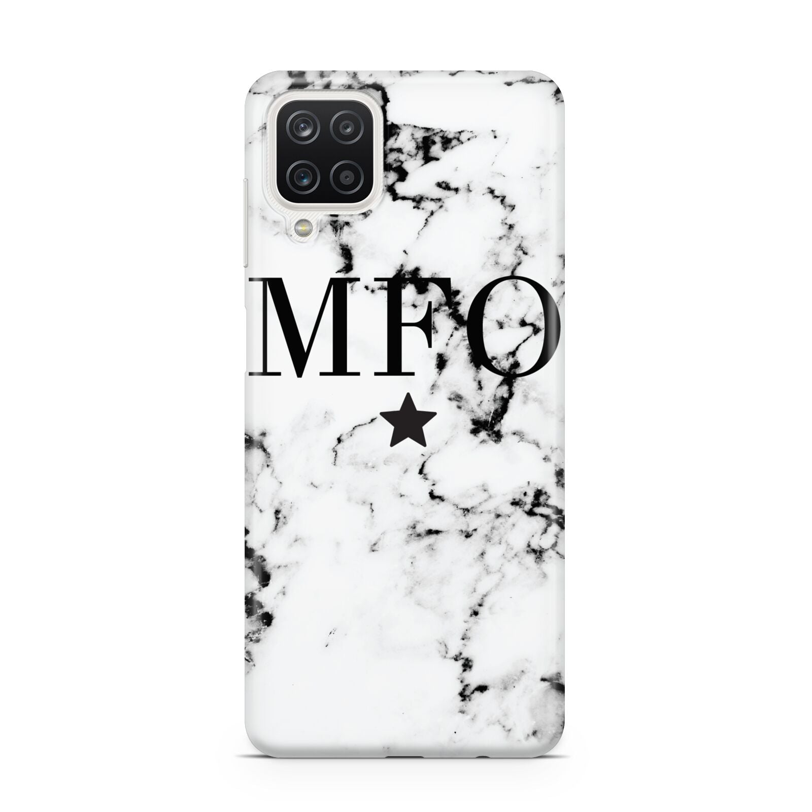 Marble Star Personalised Initials Samsung A12 Case