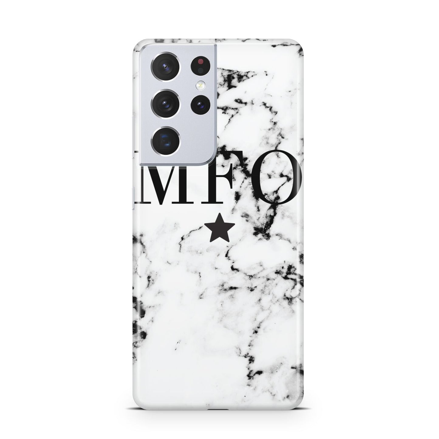 Marble Star Personalised Initials Samsung S21 Ultra Case