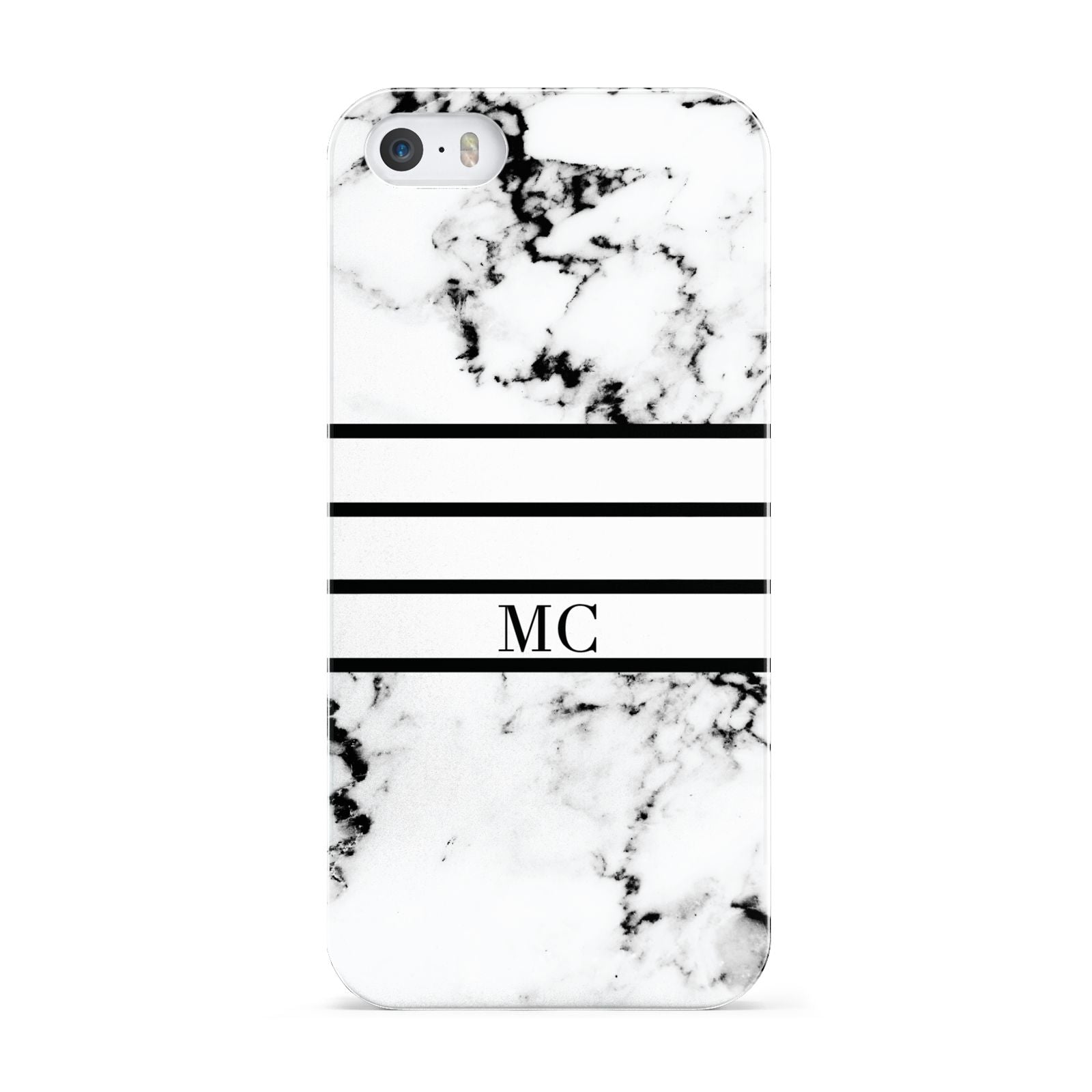 Marble Stripes Initials Personalised Apple iPhone 5 Case