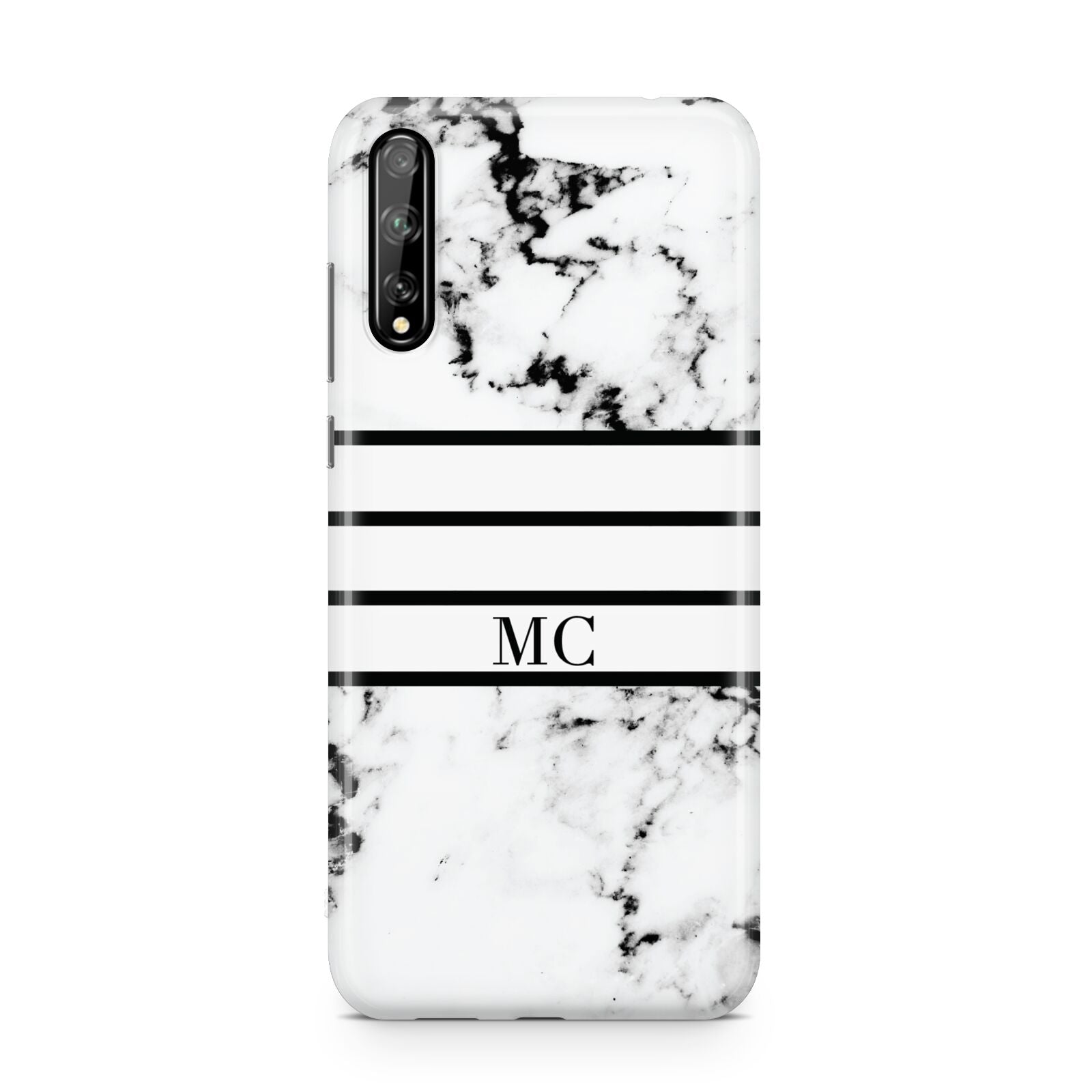 Marble Stripes Initials Personalised Huawei Enjoy 10s Phone Case