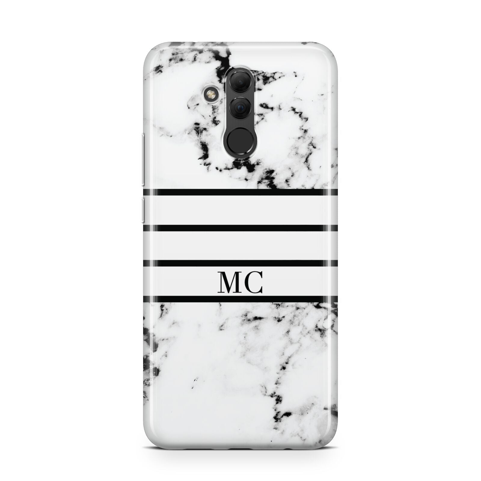 Marble Stripes Initials Personalised Huawei Mate 20 Lite