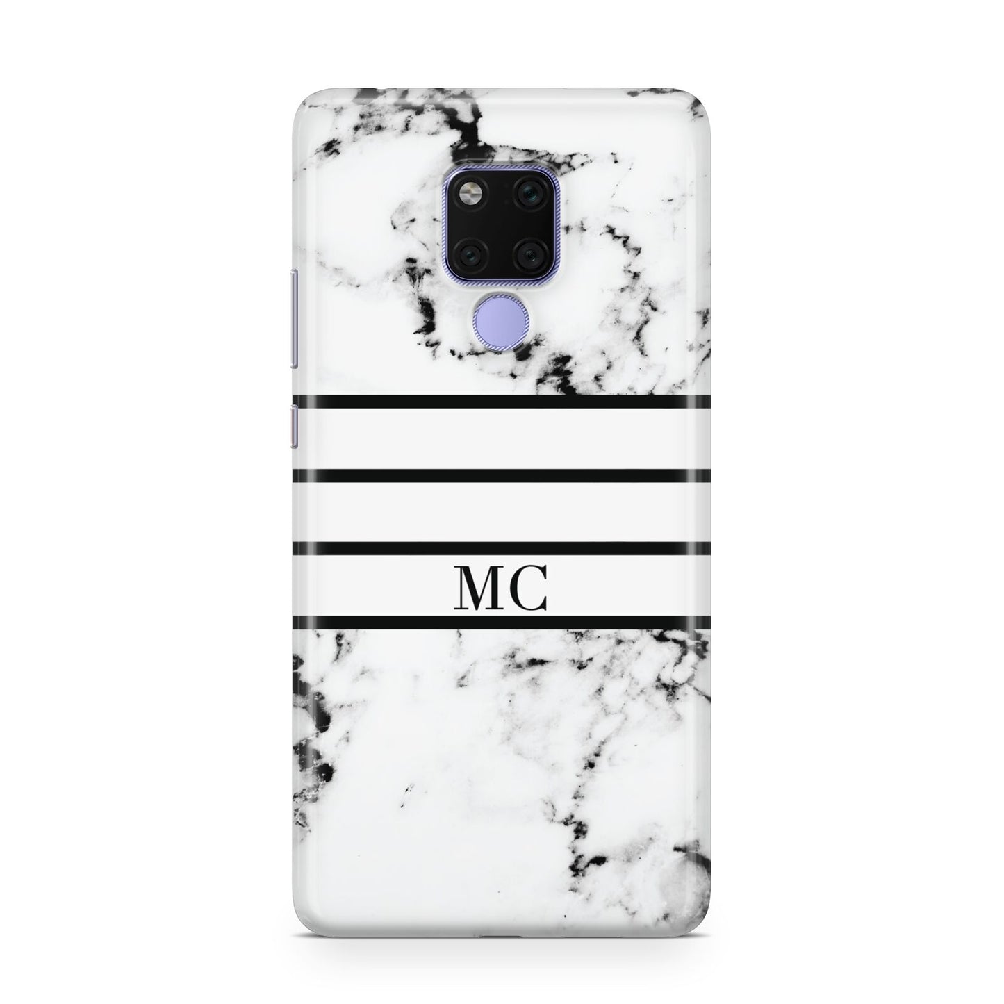 Marble Stripes Initials Personalised Huawei Mate 20X Phone Case