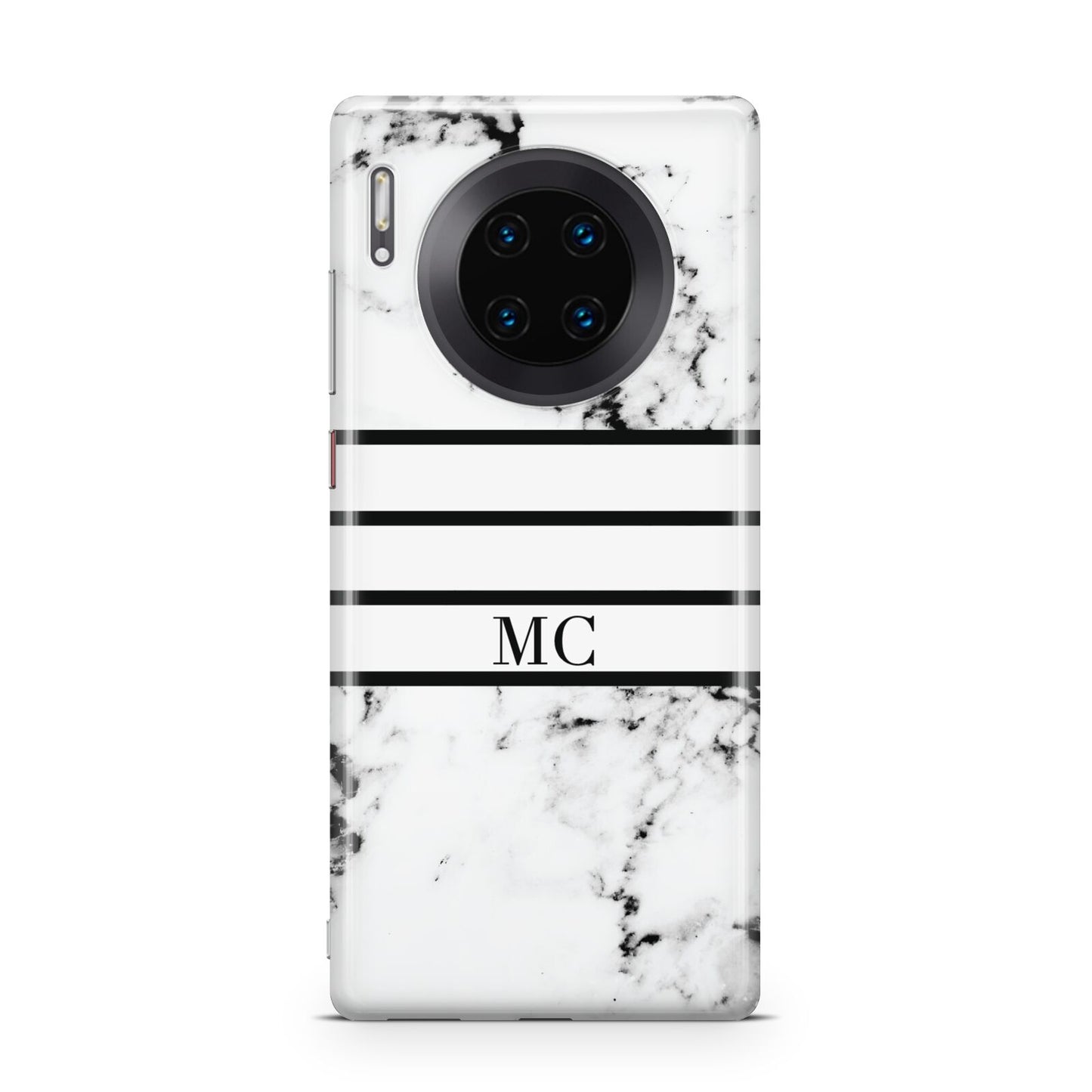 Marble Stripes Initials Personalised Huawei Mate 30 Pro Phone Case