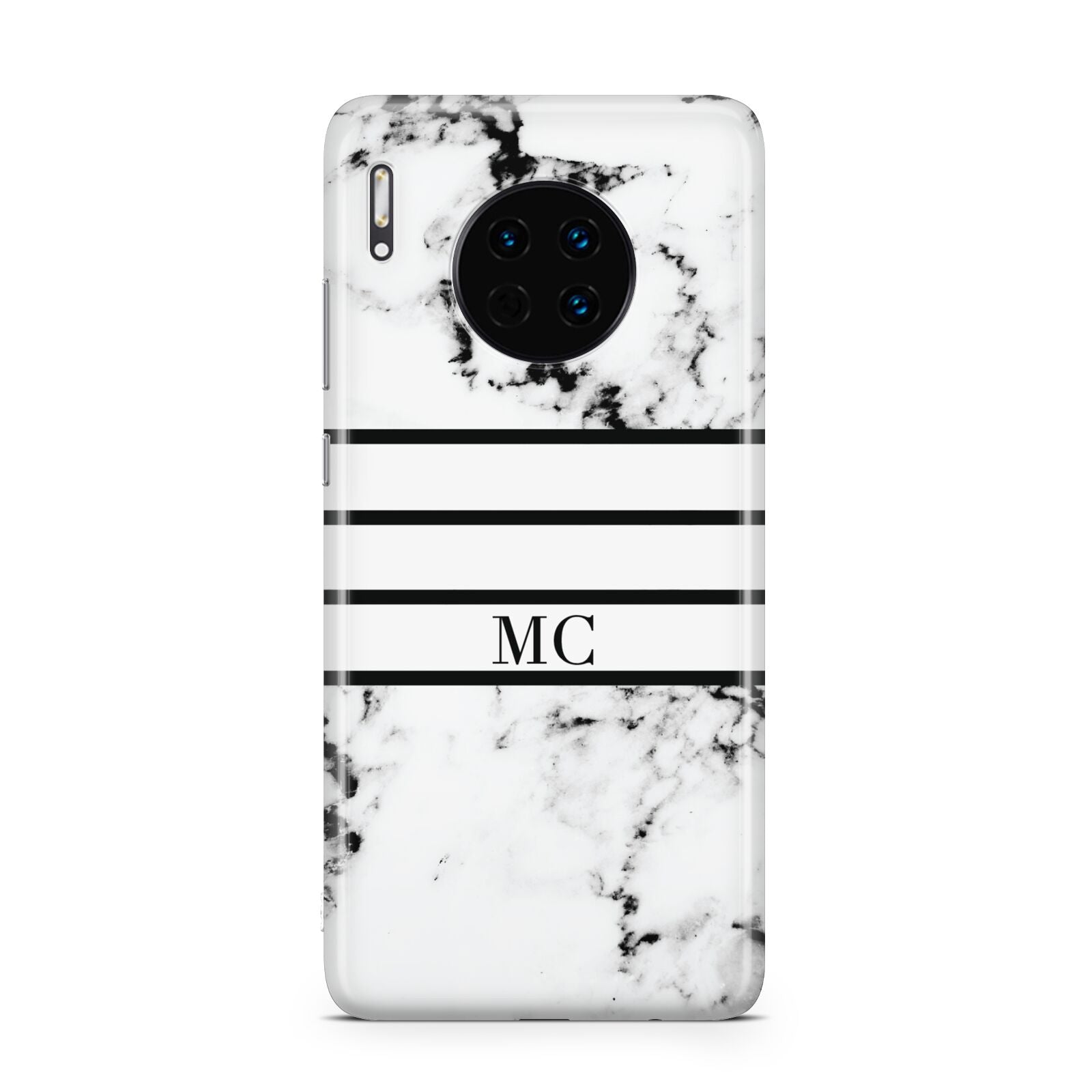 Marble Stripes Initials Personalised Huawei Mate 30