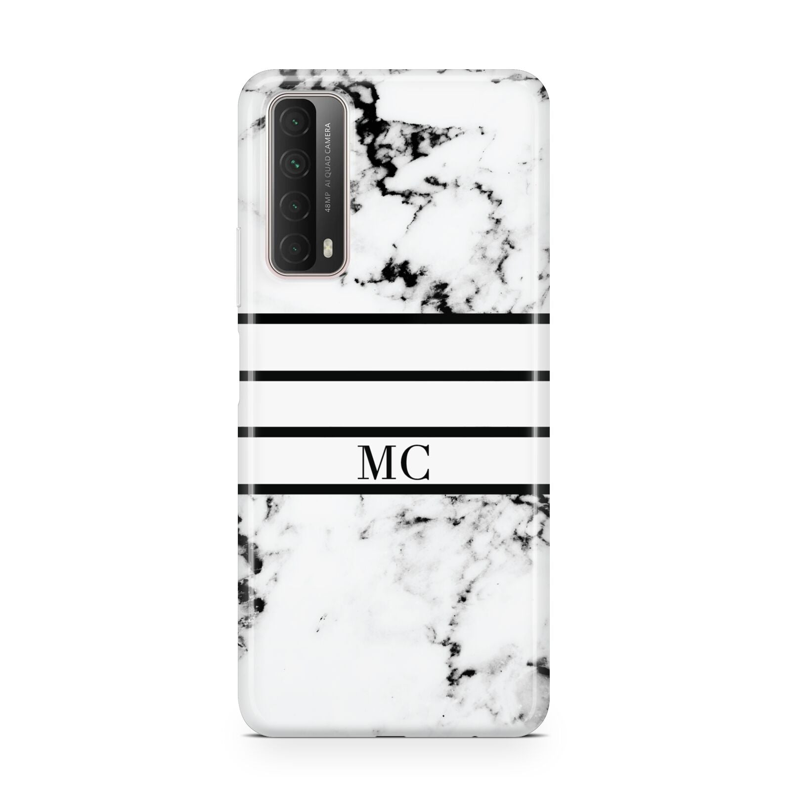 Marble Stripes Initials Personalised Huawei P Smart 2021
