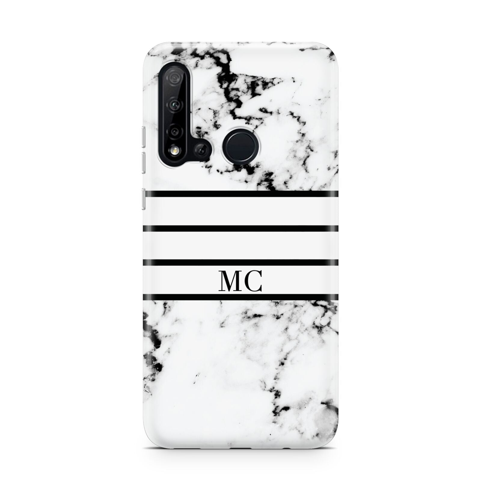 Marble Stripes Initials Personalised Huawei P20 Lite 5G Phone Case