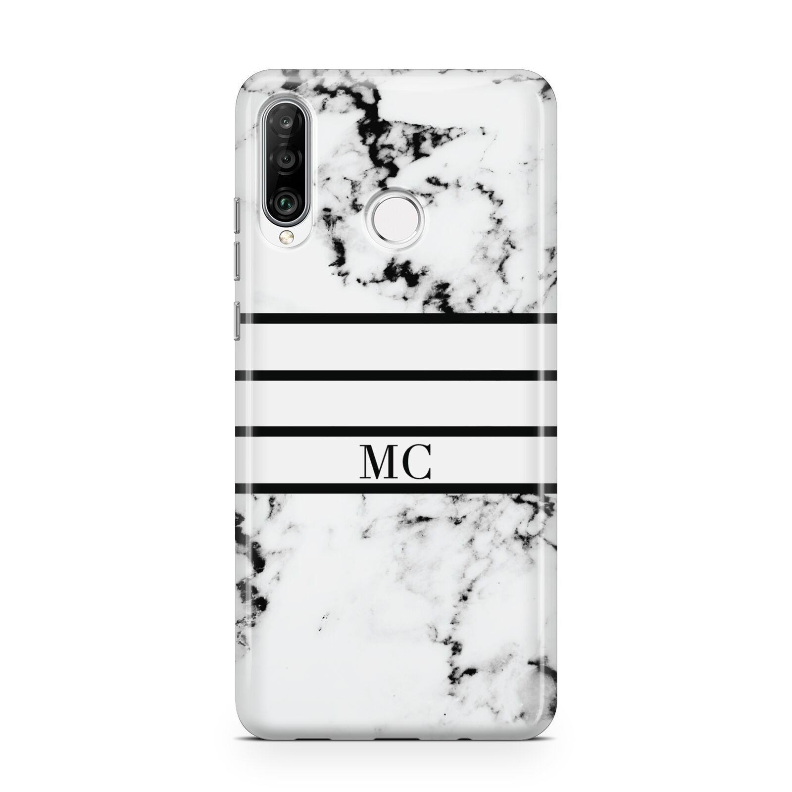Marble Stripes Initials Personalised Huawei P30 Lite Phone Case