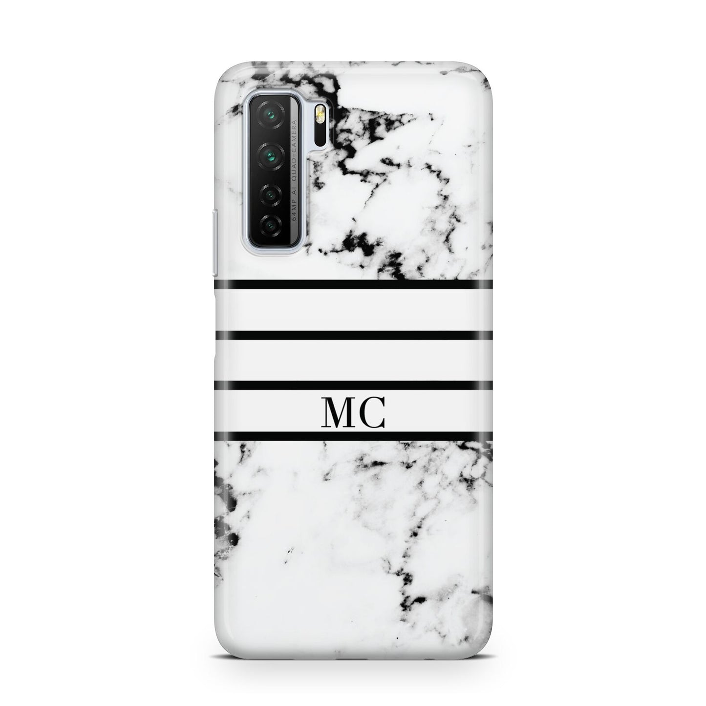 Marble Stripes Initials Personalised Huawei P40 Lite 5G Phone Case