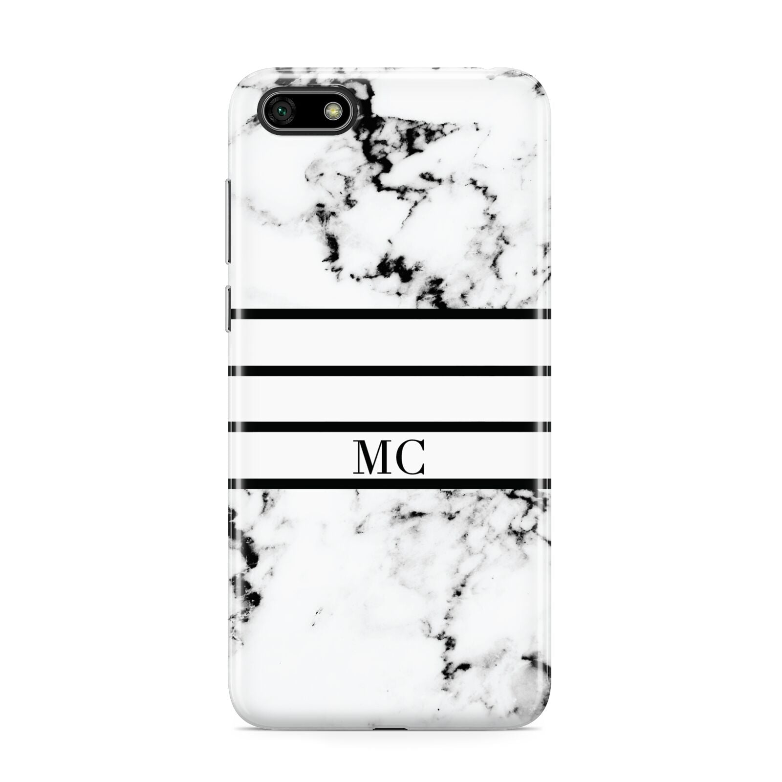 Marble Stripes Initials Personalised Huawei Y5 Prime 2018 Phone Case