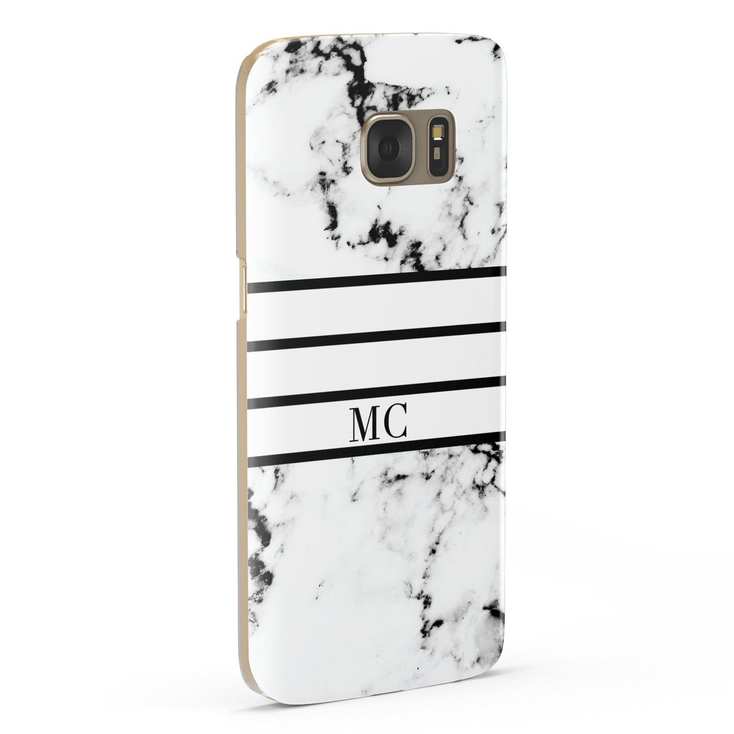 Marble Stripes Initials Personalised Samsung Galaxy Case Fourty Five Degrees