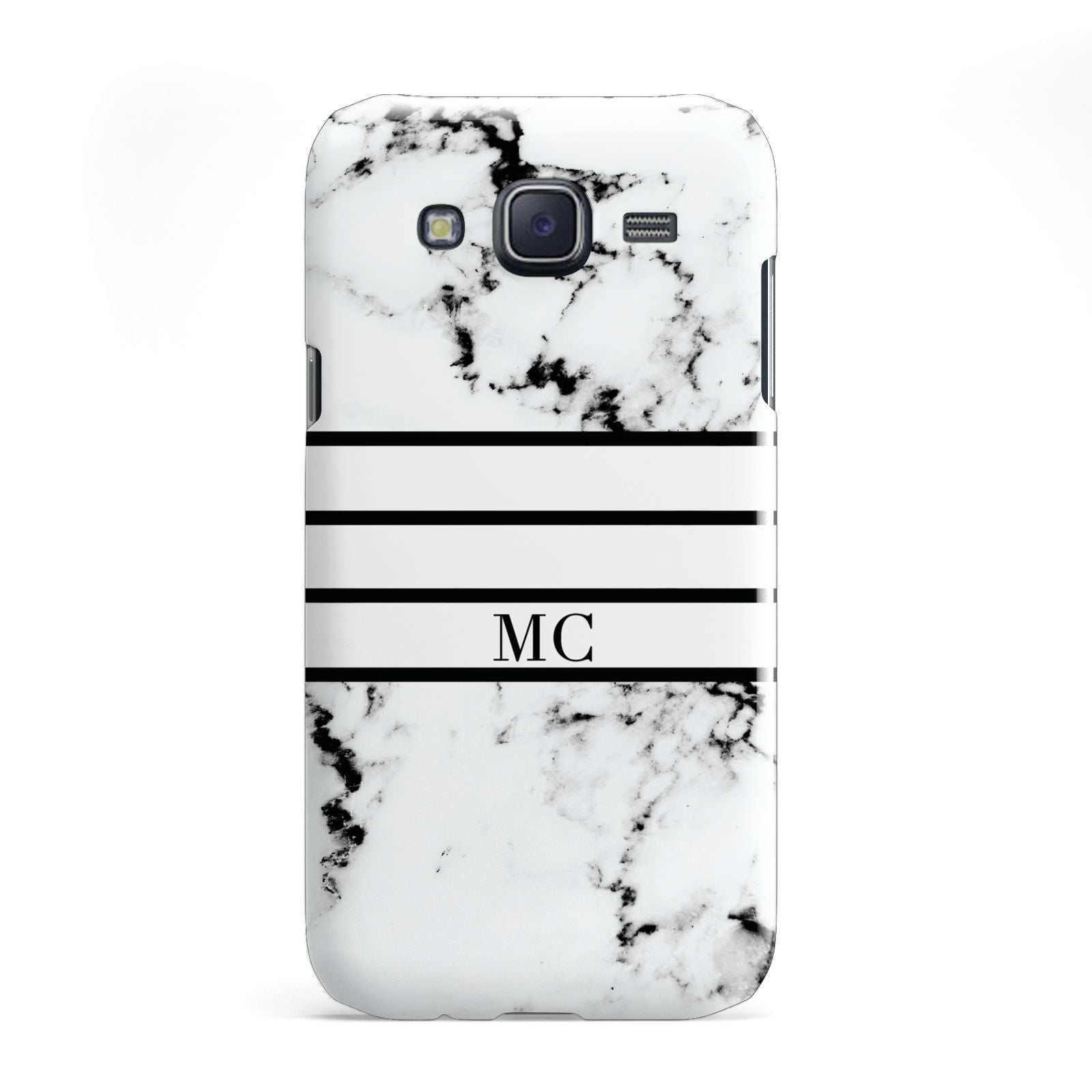 Marble Stripes Initials Personalised Samsung Galaxy J5 Case