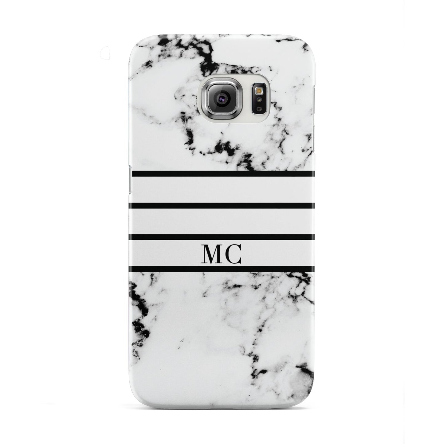 Marble Stripes Initials Personalised Samsung Galaxy S6 Edge Case