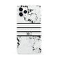 Marble Stripes Initials Personalised iPhone 11 Pro 3D Snap Case