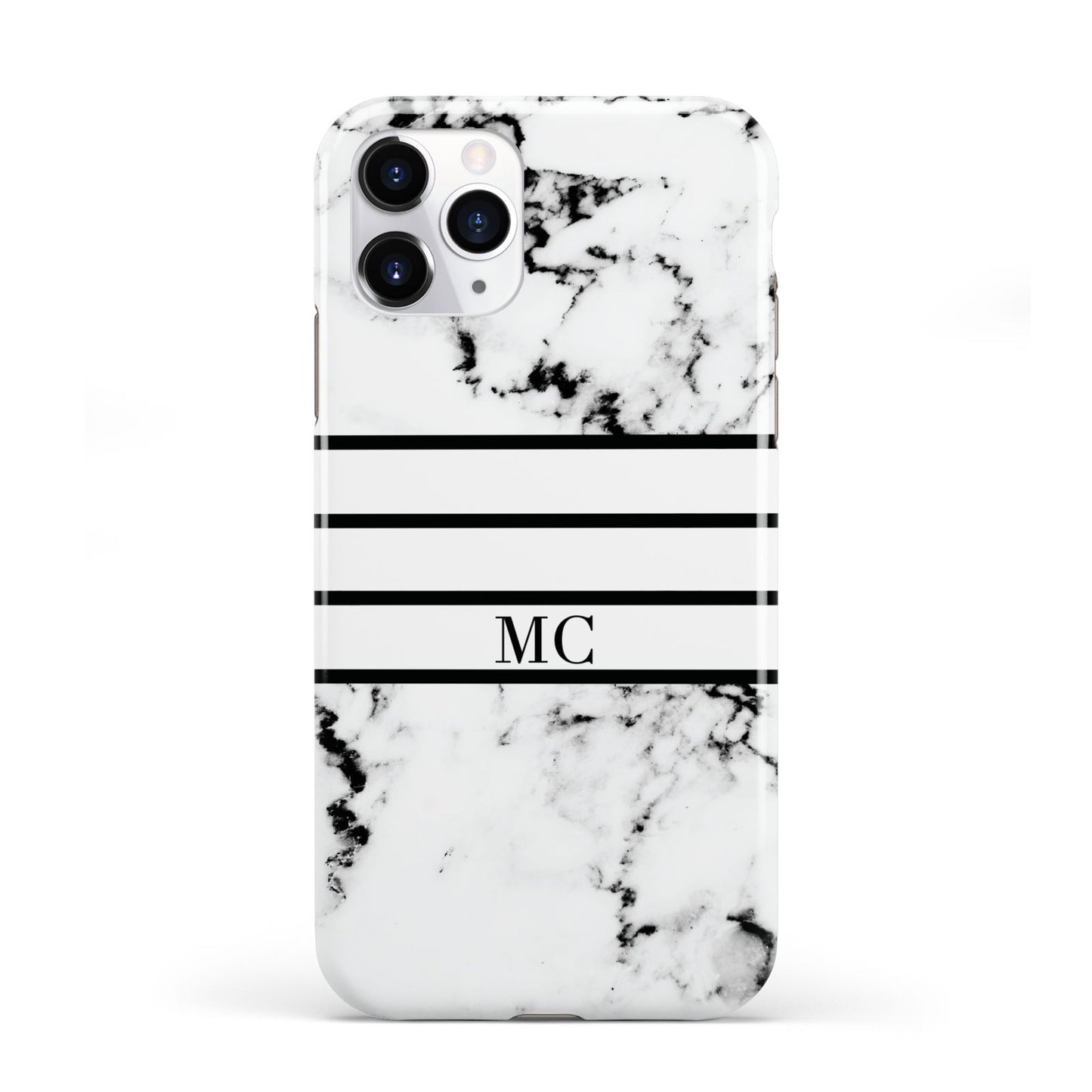 Marble Stripes Initials Personalised iPhone 11 Pro 3D Tough Case