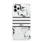 Marble Stripes Initials Personalised iPhone 11 Pro Max 3D Tough Case
