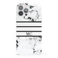 Marble Stripes Initials Personalised iPhone 13 Pro Max Full Wrap 3D Snap Case