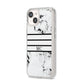 Marble Stripes Initials Personalised iPhone 14 Clear Tough Case Starlight Angled Image