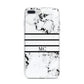 Marble Stripes Initials Personalised iPhone 7 Plus Bumper Case on Silver iPhone