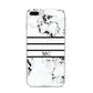 Marble Stripes Initials Personalised iPhone 8 Plus Bumper Case on Silver iPhone