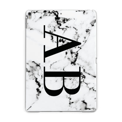 Marble Vertical Initials Personalised Apple iPad Silver Case