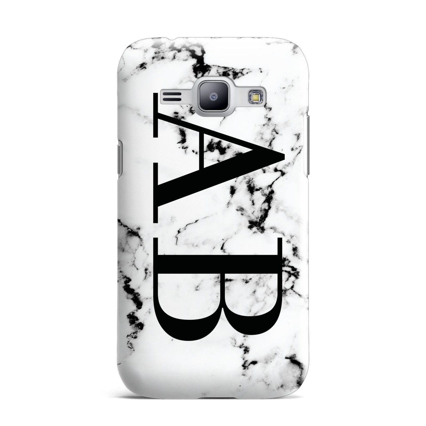 Marble Vertical Initials Personalised Samsung Galaxy J1 2015 Case