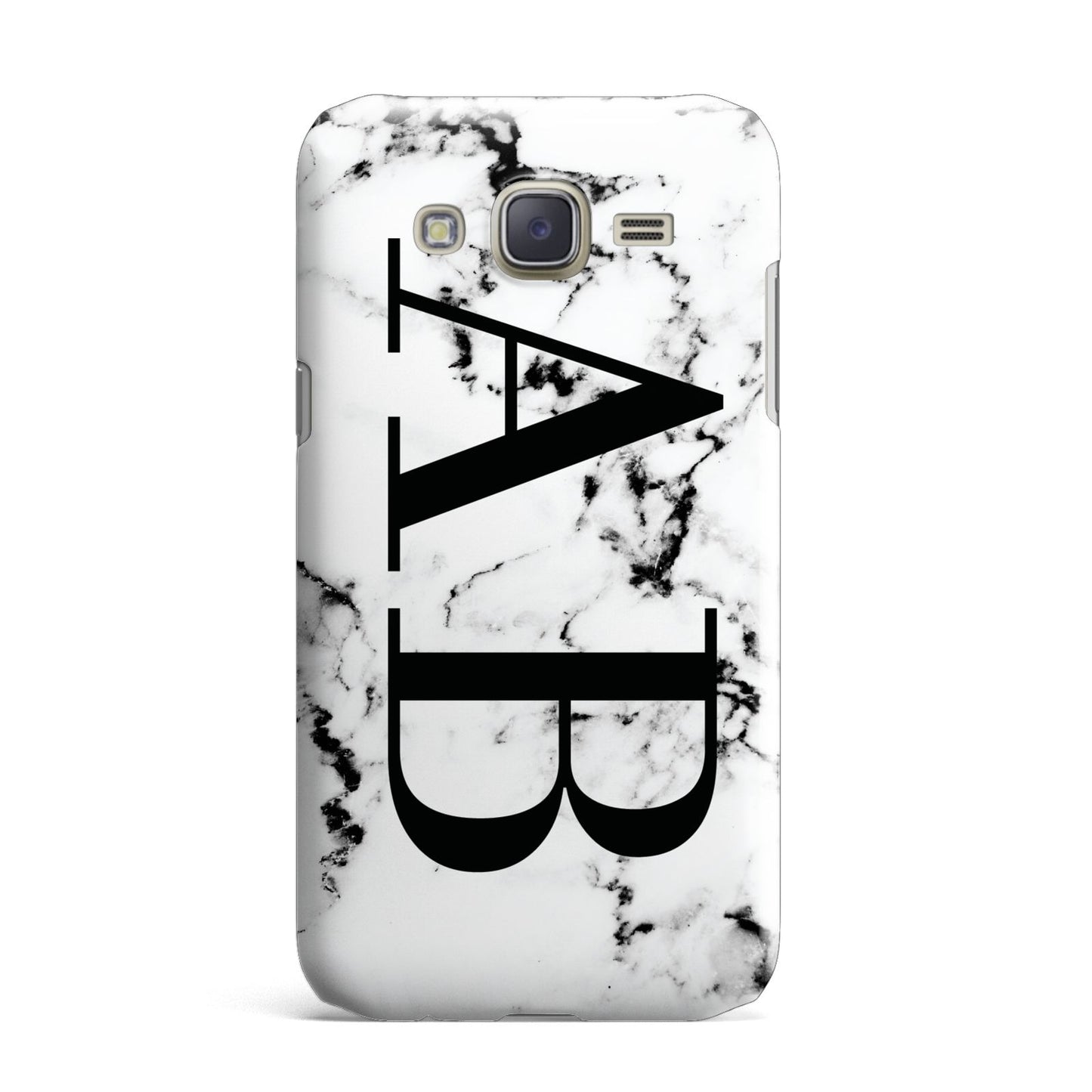 Marble Vertical Initials Personalised Samsung Galaxy J7 Case