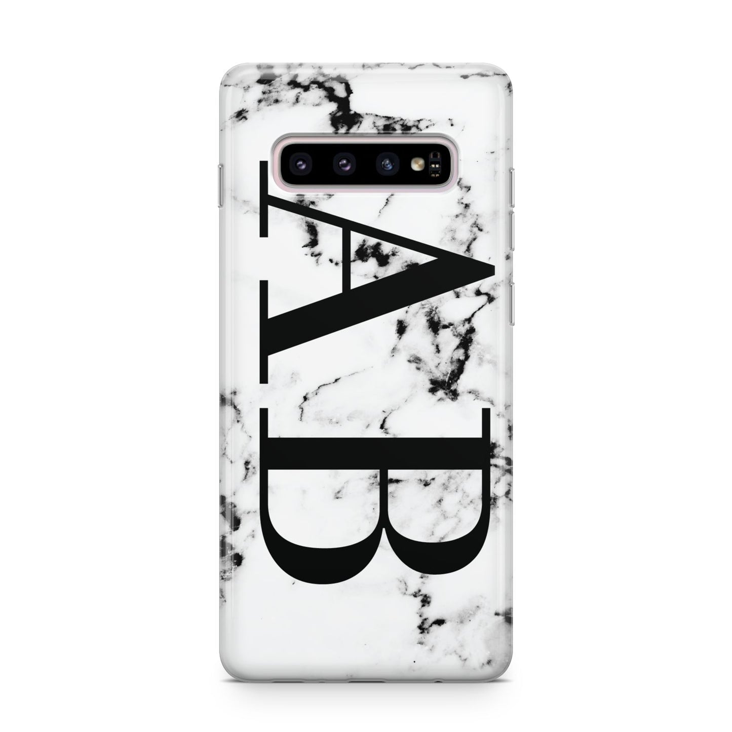 Marble Vertical Initials Personalised Samsung Galaxy S10 Plus Case