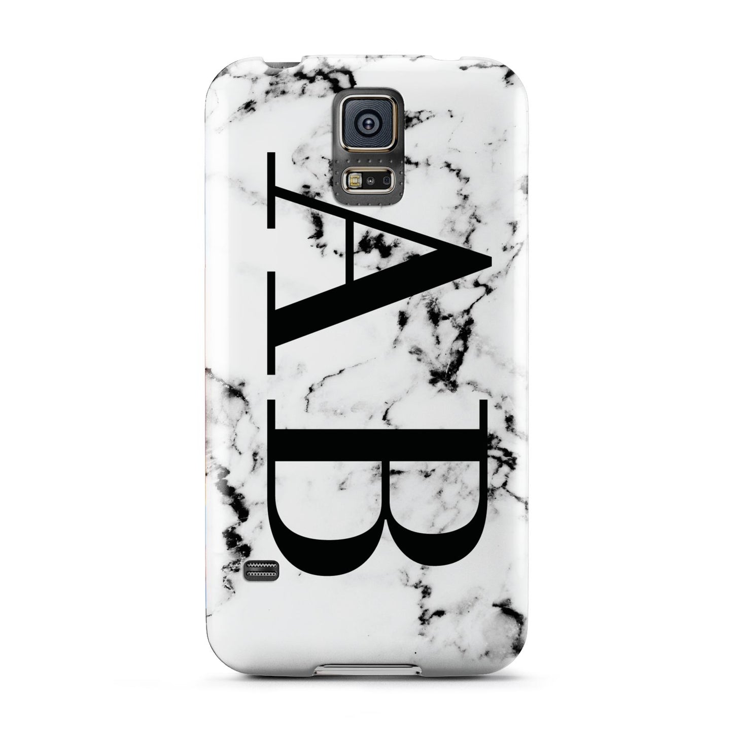 Marble Vertical Initials Personalised Samsung Galaxy S5 Case